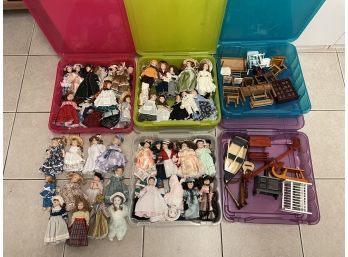 Huge Collection Of Dolls And Doll Furniture