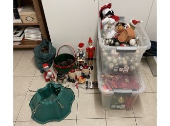 Lot Of Christmas Tree Ornaments And Decorations