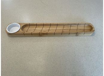 Bamboo French Bread Baguette Cutting Board With Dipping Bowl