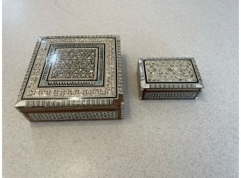 2 Decorative Inlaid Boxes