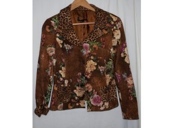 Gorgeous Tiger And Flowers Jacket Size 8