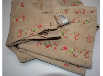 Suede Embroidered Pants Size 10