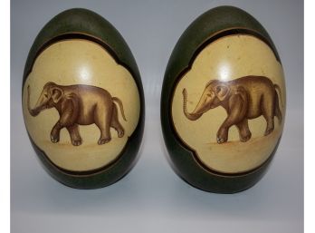 Vintage Pair Of Eggs Hand Painted