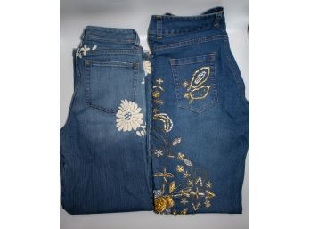 2 Gorgeous Embroidered Jeans Size 10