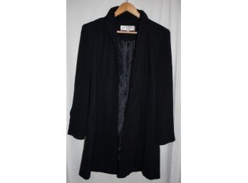 Larry Levine Black Long Coat Size 8