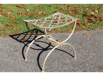 Distressed Wrought Iron Bench
