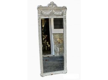Carved Wooden And Distressed Painted Mirror