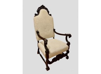 Victorian Show Frame Lion Carved Salon Armchair