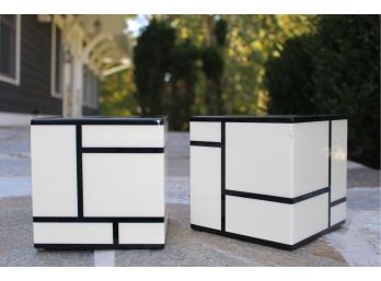 Pair Of Decorative Acrylic Tissue Boxes