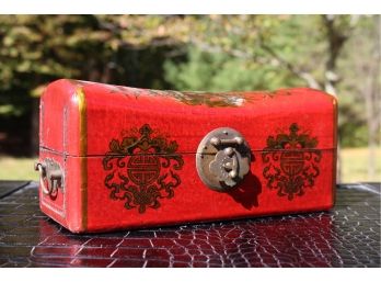 Asian Hand Painted Wooden Box