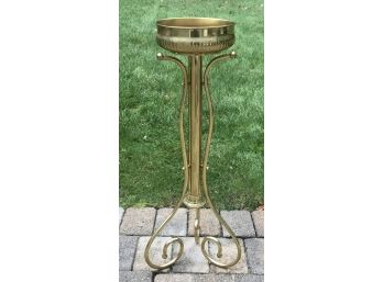 Vintage Solid Brass Pedestal Plant Stand