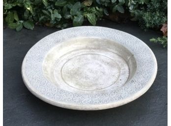 Ground Birdbath Dish Clay, Resin Grey