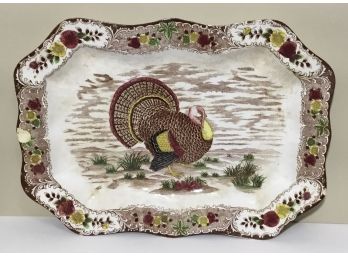 Antique Large Turkey Plattter, Just In Time For The Big Day.