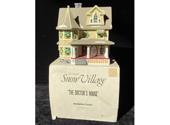 Department 56 Snow Village 'The Doctors House' Lighted Ceramic Display Piece