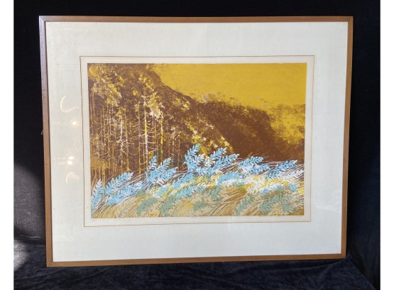 Howard Bradford (American-1919-2008) Lithograph 'Blue Alpine' Signed And Numbered