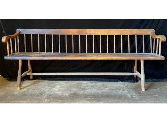 Rustic Large Antique Spindle Back Bench