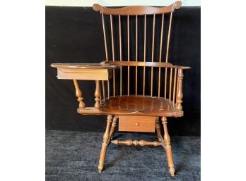D.R.Dimes Handcrafted 'Ben Franklin' Hardwood Windsor Desk Chair With Two Drawers