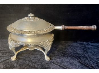 Vintage Large Ornate Chaffing Pan And Stand