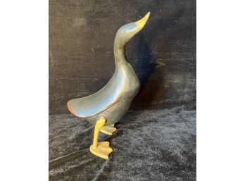 Folk Art Carved And Hand Painted Wooden Duck