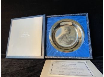Solid Sterling Silver Franklin Mint 1974 Limited Edition 'Mother & Child' Mothers Day Plate