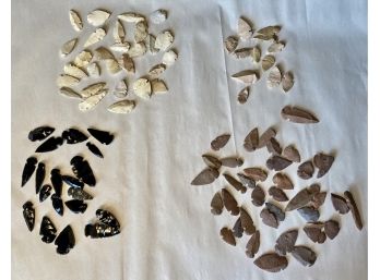 Four Bags Of Loose Native American Arrowheads