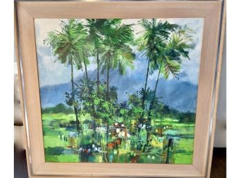 Oil On Canvas Tropical Abstract 'Isarog #2'