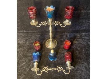 Baldwin Forge Candle Stand With Interchangeable Glass Candle Holders