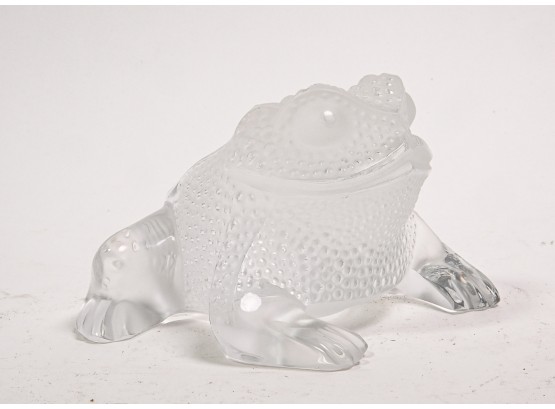 Lalique Art Glass Toad Paperweight