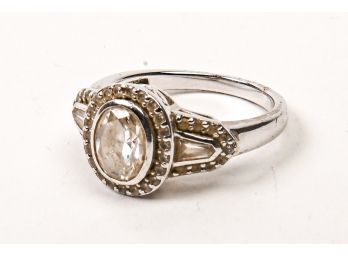 Sterling & Diamond Ring, Size 6