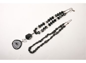 Pair Of Onyx Necklaces, One By Deb Guyot