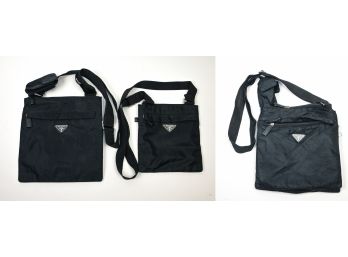 Set Of Three Black Prada Bags
