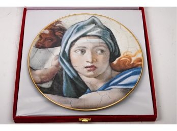China Plate From The Vatican Museum Depicting Detail From Michelangelo's Sistine Chapel In Presentation Box