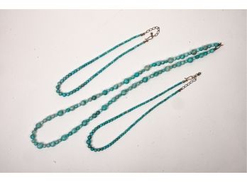 Trio Of Turquoise Beaded Necklaces