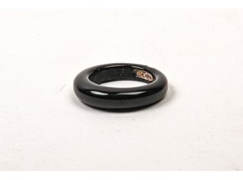 Onyx Ring With Sterling Silver, Size 6