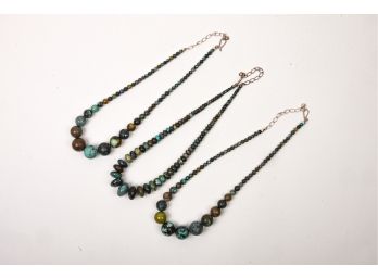 Trio Of Natural Stone Bead Necklaces