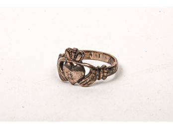 Irish Sterling Claddagh Ring, Size 6.3