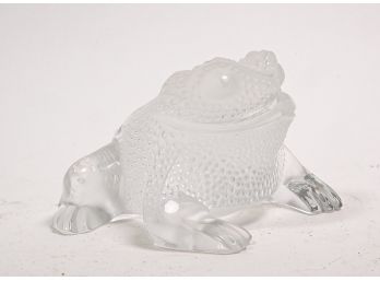 Lalique Art Glass Toad Paperweight