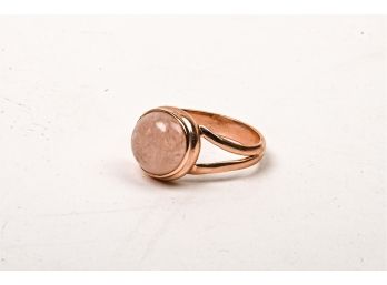 Vermeil Silver Rose Quartz Ring, Size 6