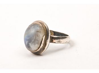 Silver Moonstone Ring, Size 6