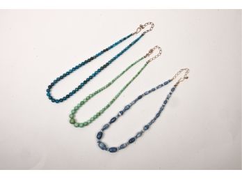 Trio Of Natural Semi-Precious Stone Necklaces