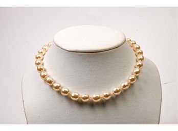 Baroque Pearl Necklace With Rose Luster