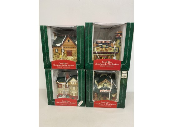 Collection Of 4 Santa's Best Christmas In The Rockies Village Buildings