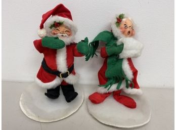 Vintage 8'  Annalee Santa And Mrs. Claus