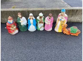 Collection Of Vintage Christmas Nativity Blow Molds