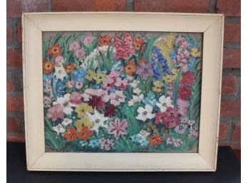'Flowers All Over' Oil Painting Signed By H. Crawley 1942
