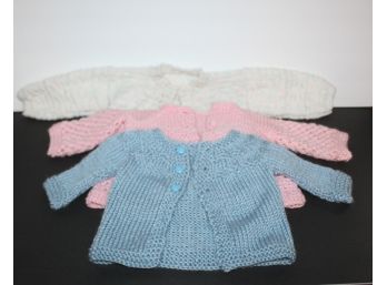 Adorable Trio Of Baby Sweaters
