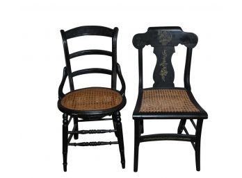 Beautiful Vintage Black Wooden Chairs