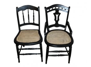 Rustic Black Wooden Chairs