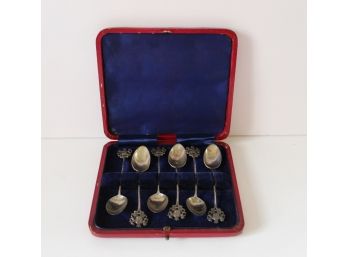 Vintage Demitasse Spoon Set With Royal Crest