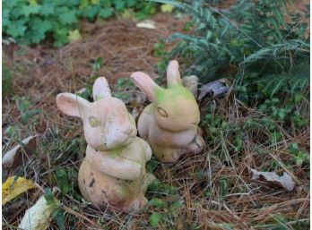 Pair Of TerraCotta Bunnys